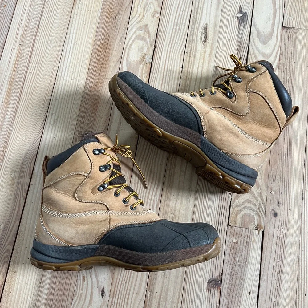 LL Bean Mens Storm Chaser Boots WR95 04 Tan Brown Insulated Duck Boots Size 10 M